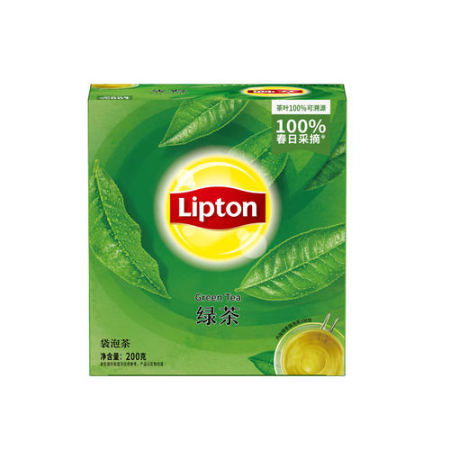 Lipton立顿绿茶茶包100包200g精选黄山/四川绿茶叶袋泡茶包 包邮 - 图3
