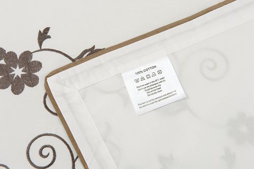 外贸全棉纯棉绣花刺绣米白色欧式简约1.5m1.8m床上用品床单三件套 - 图3