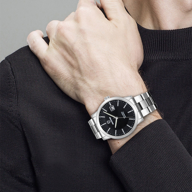 玛斯威顿男士太阳能薄款休闲男表 玛斯威顿国产腕表