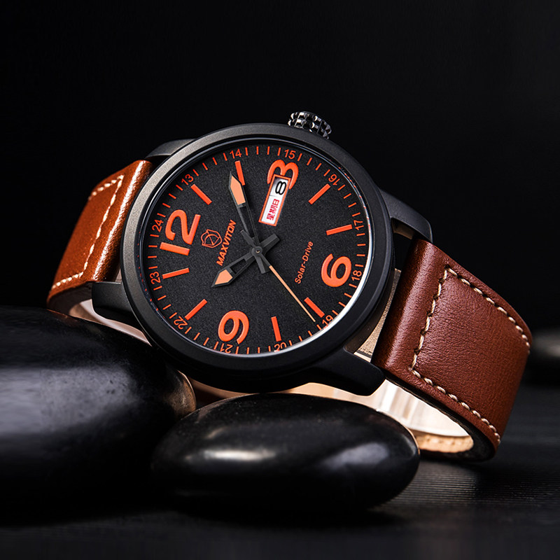 玛斯威顿休闲男大表盘户外光能表 玛斯威顿国产腕表