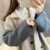 Áo len dệt kim nhung đan len áo len nữ dài 2019 mới thu đông đang rất phổ biến áo sơ mi đa năng - Cardigan áo cổ lọ Cardigan