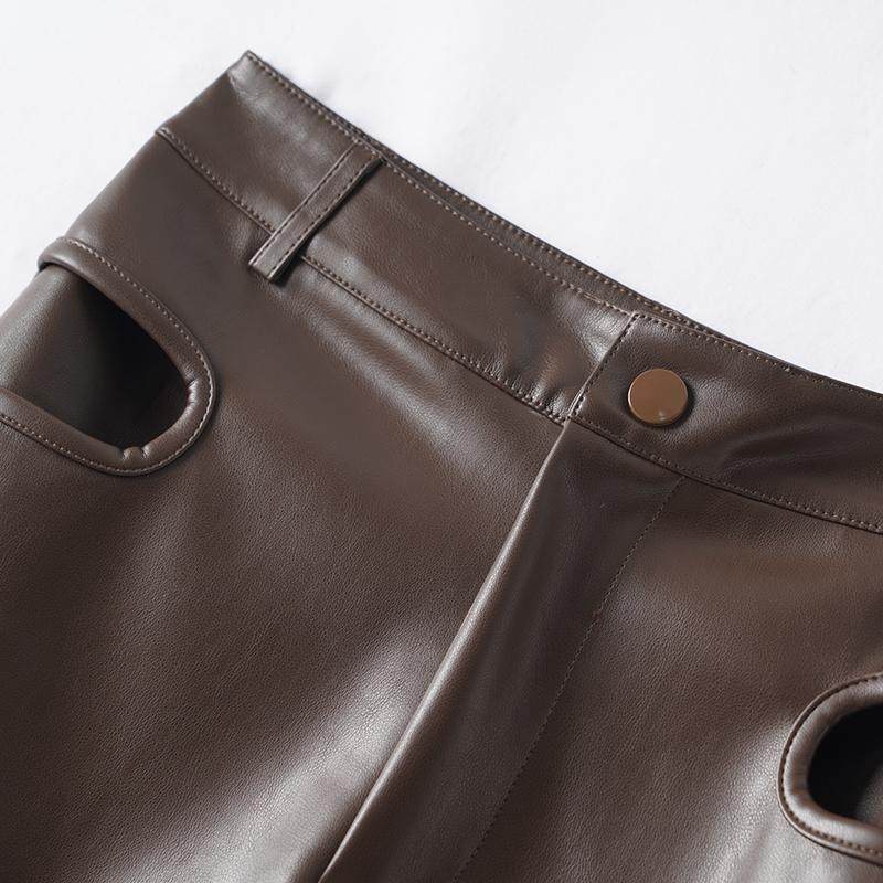 海宁真皮皮裤女高腰绵羊皮长裤2025秋冬新款阔腿裤韩版显瘦直筒裤,淘宝优惠券,粉丝福利购,淘宝优惠卷
