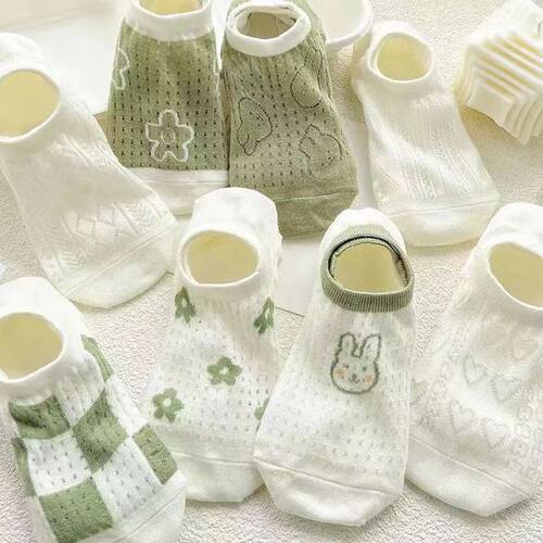 春夏森系船袜薄款袜子女夏季网眼透气隐形不掉跟ins潮百搭短袜女 - 图0
