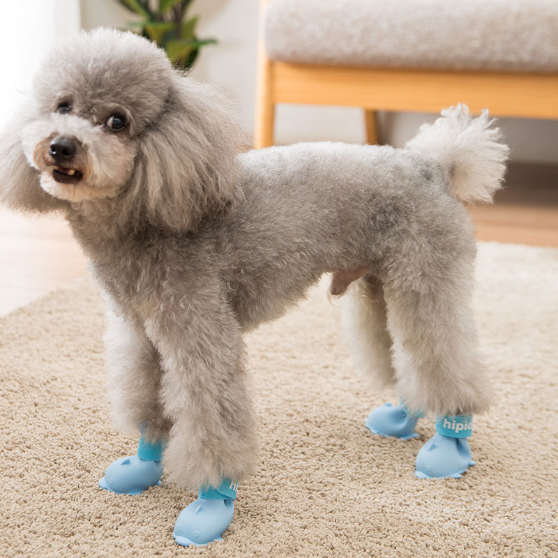 狗狗鞋子夏季硅胶雨鞋泰迪比熊小型犬脚套雨靴宠物防水防滑不掉脚 - 图3