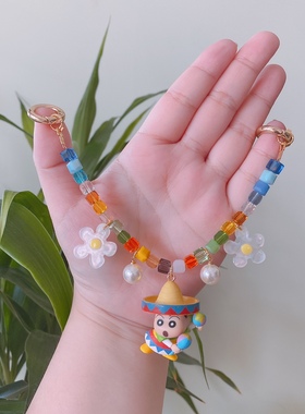 手工自制蜡笔小新串珠项链手机链卡通童趣可爱项链环球影城项链