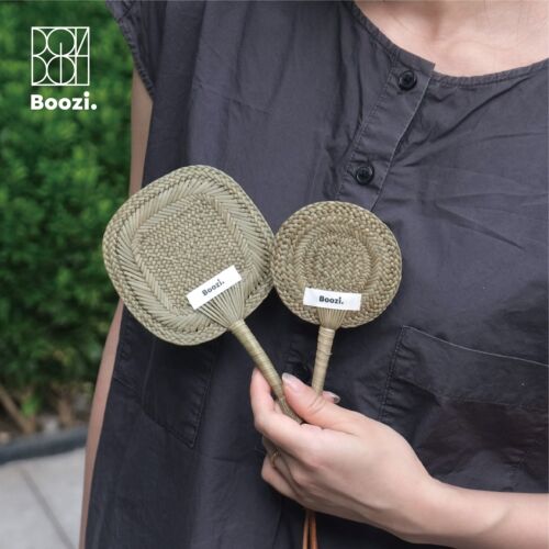 Boozi.迷你非遗手工扇项链挂件 蒲扇夏季装饰挂饰伴手礼 - 图1