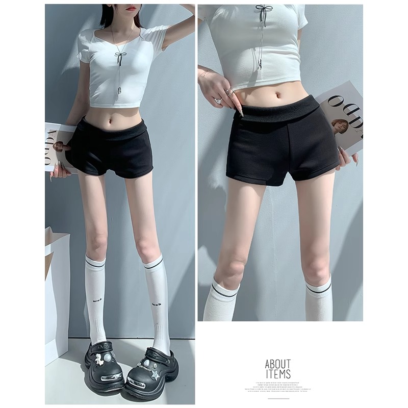 美式辣妹包臀短裤女夏季薄2025新款高腰修身显瘦三分运动休闲裤子 - 图2