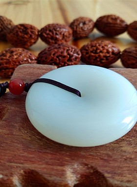 昆仑山平安扣青白玉挂件情侣吊坠