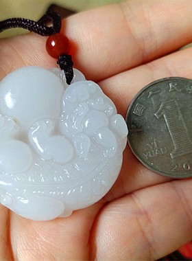 阿富汗有求必应貔貅新疆玉吊坠