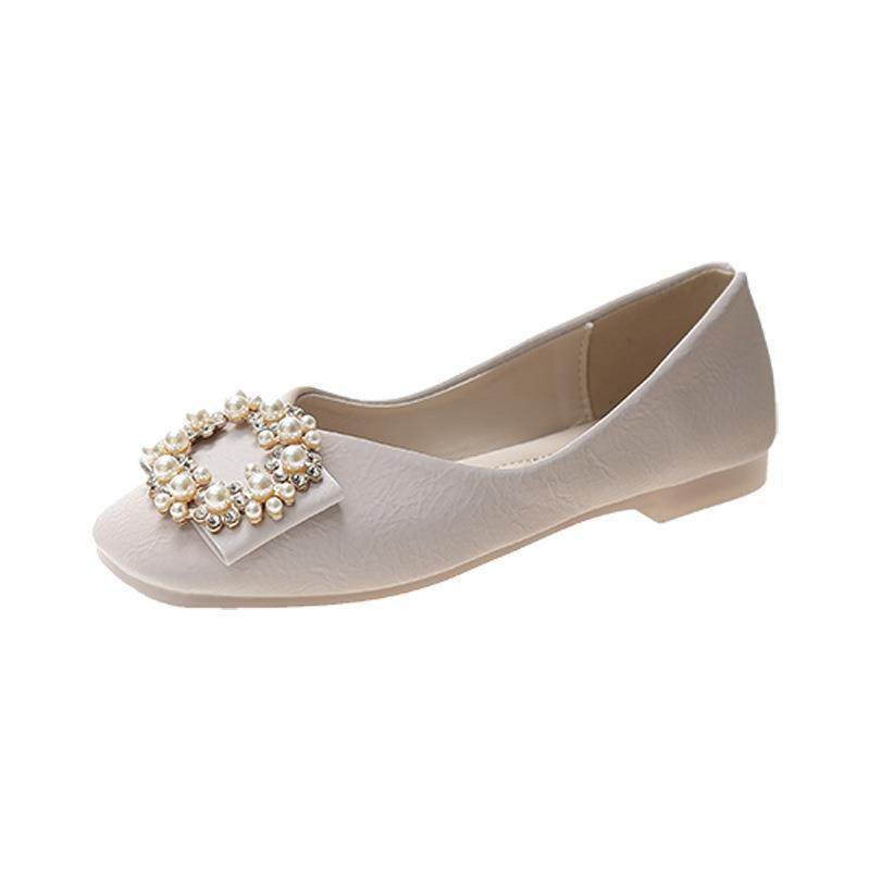 单鞋女春季2024年新款网红平底软皮豆豆百搭浅口温柔软底晚晚风鞋,淘宝优惠券,粉丝福利购,淘宝优惠卷