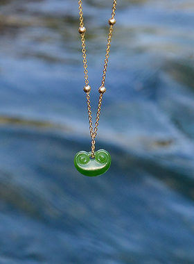 女士款简约锁脚链碧玉