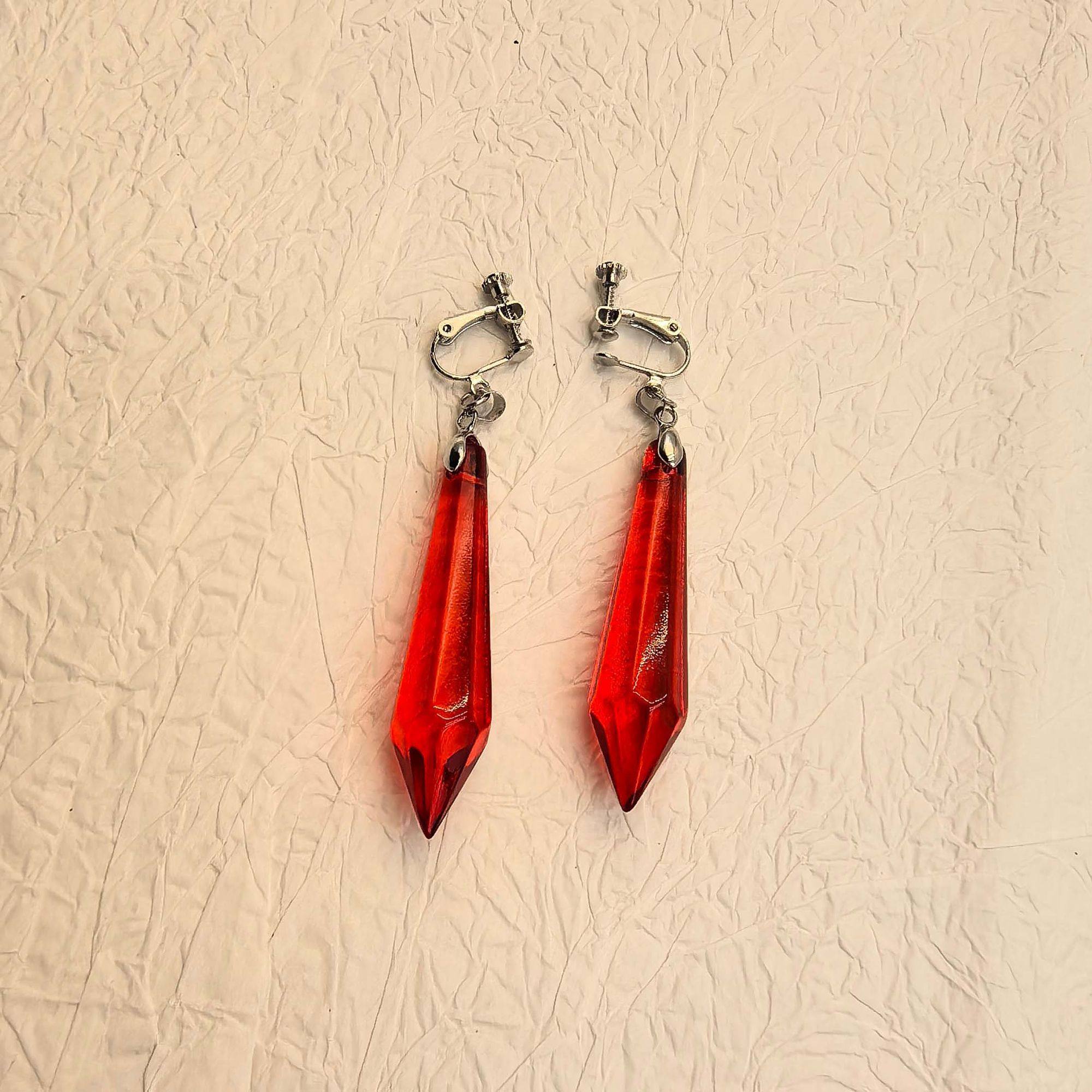 崩坏那刻夏cos耳环红色三角形耳夹二次元星穹铁道游戏同款耳饰品,淘宝优惠券,粉丝福利购,淘宝优惠卷