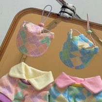 INS Wind Korea Autumn Winter Golf Suit Hat Rhomboid Bump Color Pooch Pet Kitty Pet Hat