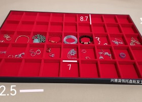 大托盘定制做皮革红绒尺寸随意调节格子吊坠手镯眼睛钻石戒指珍珠