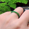 New Chinese style retro national trend natural A goods Laokeng ice full of green jade jade millet beads elastic women's ring