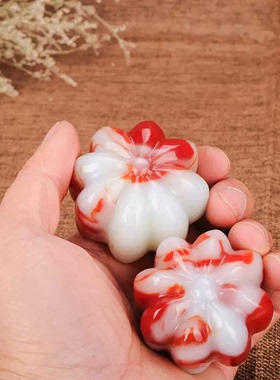 玉南瓜把件戈壁玉金丝玉新疆摆件