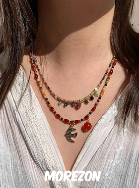 MOREZON【LAZY CIRCLES】24AW新款小众潮人简约好事花生绑绳项链