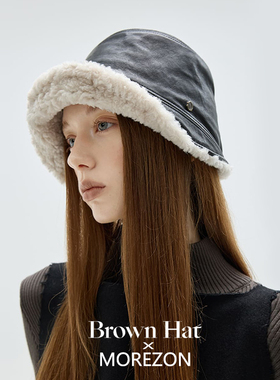 MOREZON【Brown hat Lambskin Bonnet】26秋冬新款精致羊皮侍女帽