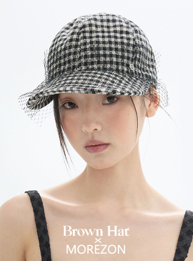 MOREZON【Brown hat Lace Wire Cap】26春夏新款蕾丝网纱棒球帽子