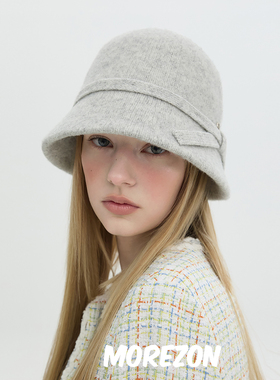 MOREZON【Brown hat Ivy Knit Hat】秋冬潮人蝴蝶结针织渔夫帽子