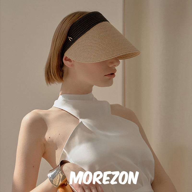 MOREZON【SHINJEO MODERN SUN VISOR】潮人夏季空顶编织遮阳帽子-图0