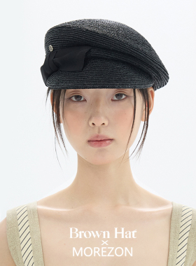 MOREZON【Brown hat French Straw Casquette】26春夏草编报童帽