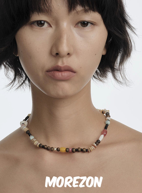 MOREZON【ZIXIU子休】设计师款沉香新中式色彩活力叠搭质感锁骨链