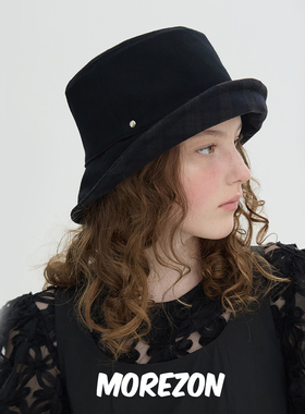 MOREZON【Brown hat Reversible Bucket Hat】秋冬双面格纹渔夫帽