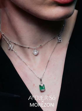 MOREZON【ATELIERSO】26春夏新款潮人时尚爱心香水瓶字母项链银色