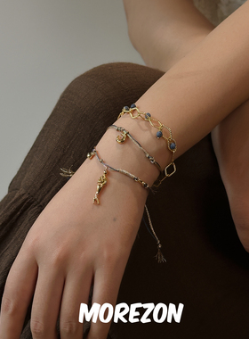 MOREZON【Hanying】25AW设计师手工潮人时尚休闲人鱼编绳彩绳手链