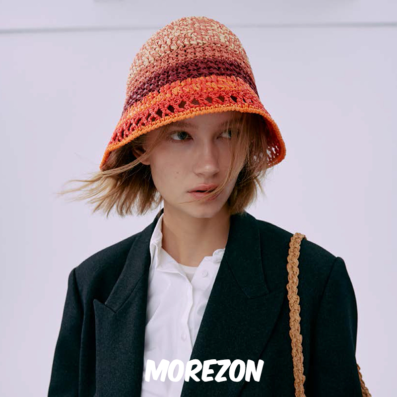 MOREZON【颂的鹤Sun Love Hat】24春夏新款小众拼色太阳帽渔夫帽 - 图3