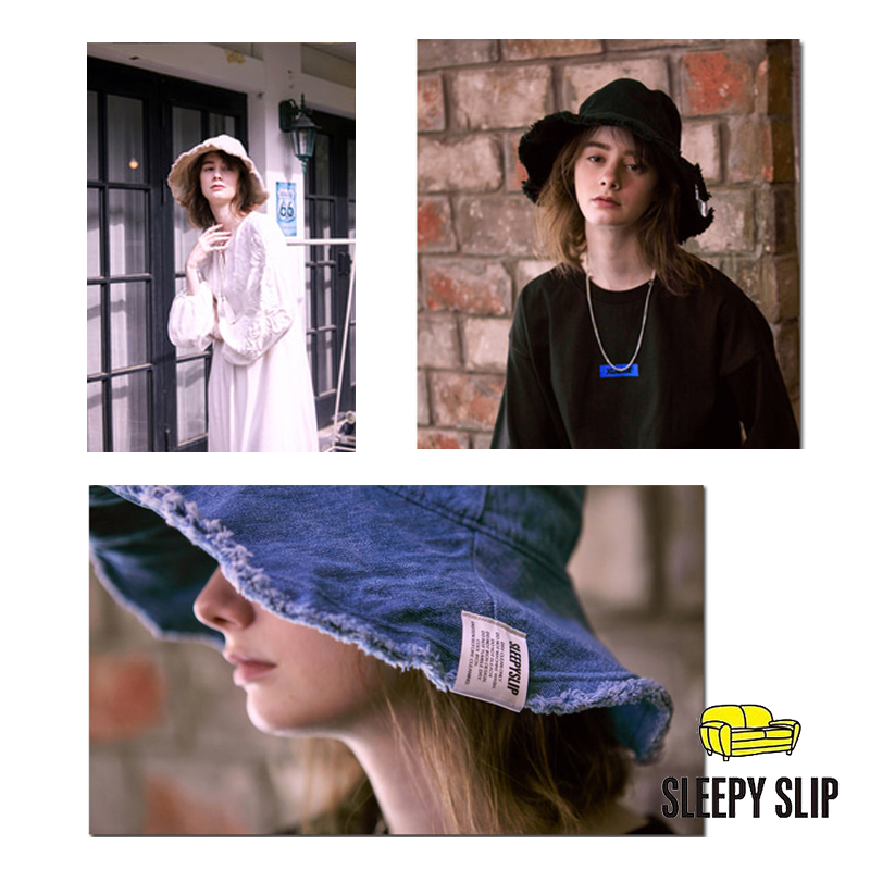 MOREZON【SLEEPYSLIP REVERSIBLE BUCKET HAT】毛边大檐渔夫帽潮 - 图2