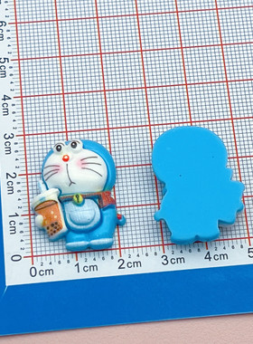 奶茶菠萝气球蓝色猫咪发夹发绳抓