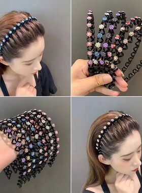 梅花闪亮水钻波浪发箍