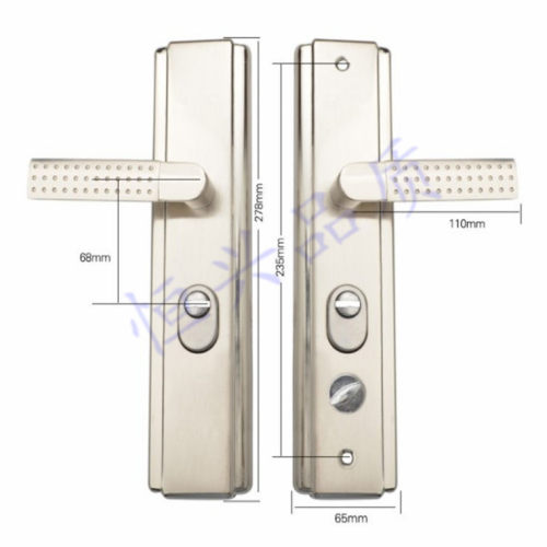 全套防盗门锁套装木门把手面板家用通用型锁具锁芯大铁门锁手柄 - 图0
