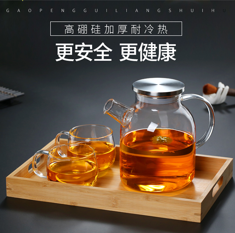 透明玻璃茶壶水果壶可加热煮茶壶大容量夏日凉水壶白开杯家用-图2