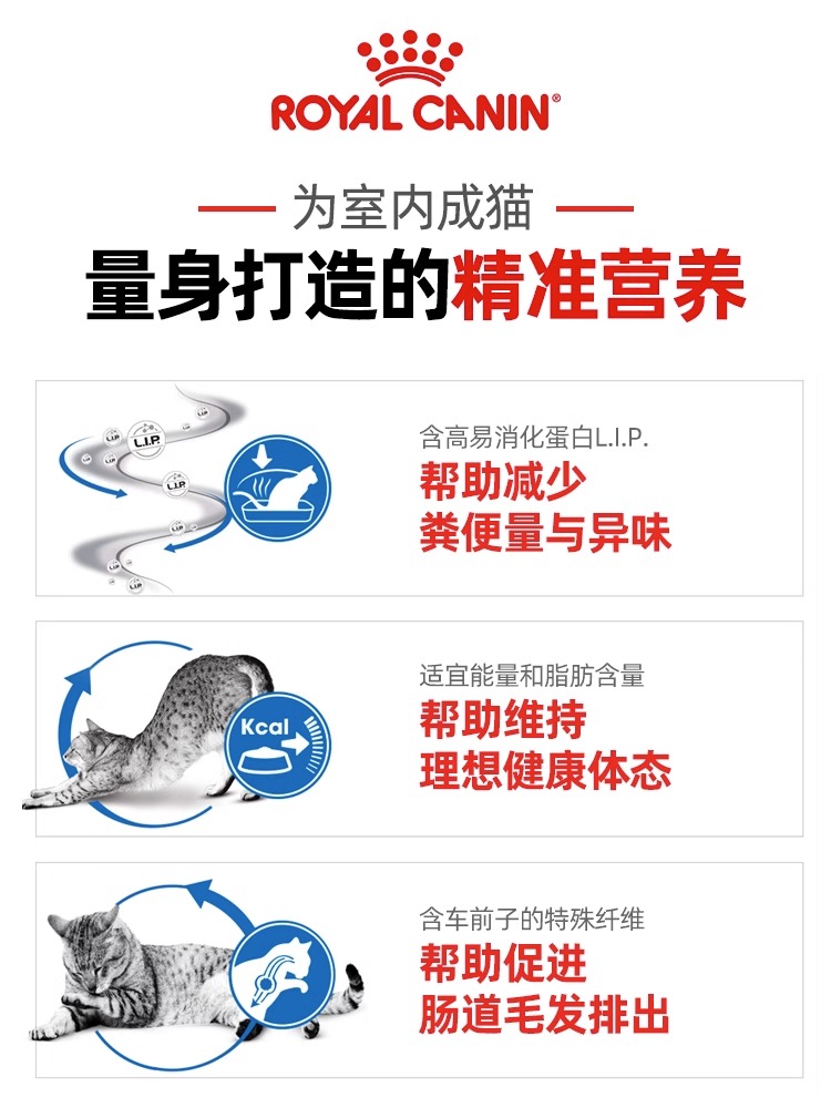 皇家猫粮I27猫粮F32室内成猫美短布偶波斯猫通用型去毛球皇家猫粮-图3