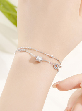 纯银双层小蛮腰手链生日礼物