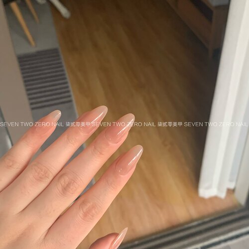 柒贰零Nail 气质美女看过来 透裸色绝美 光疗穿戴甲可拆卸假指甲 - 图0
