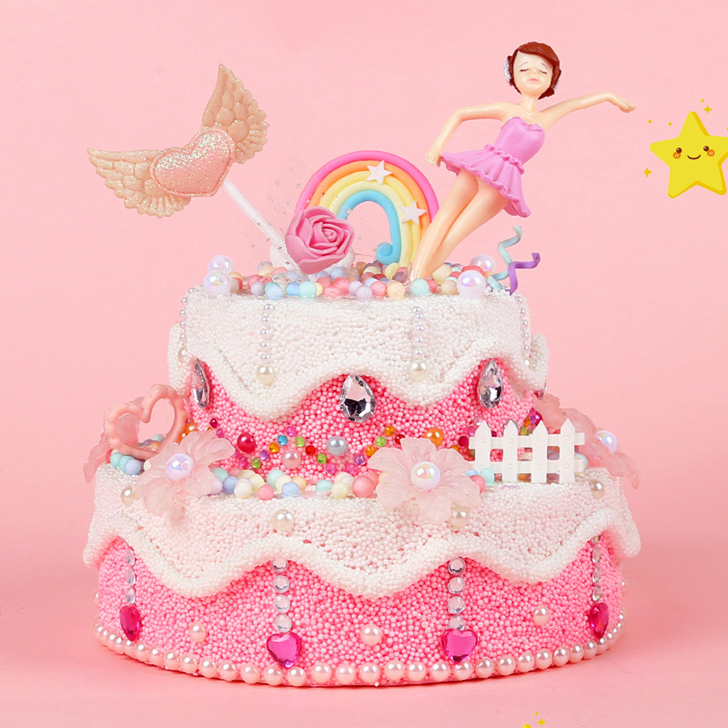 儿童小手工创意diy制作超轻粘土公主雪花泥生日蛋糕制作玩具礼物,淘宝优惠券,粉丝福利购,淘宝优惠卷