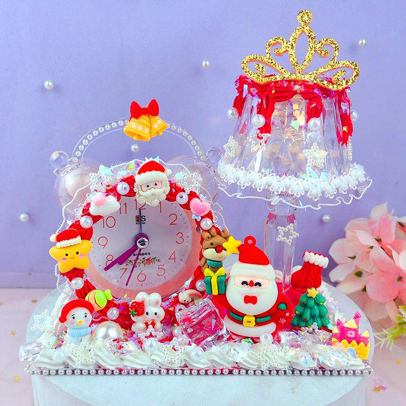 女孩手工diy闹钟圣诞节礼物卡通奶油胶圣诞老人夜灯女童玩具材料,淘宝优惠券,粉丝福利购,淘宝优惠卷