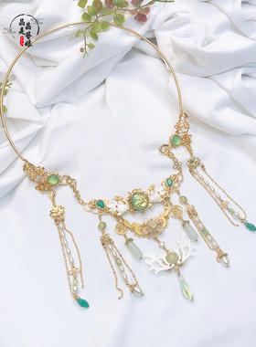 原创璎珞项圈古装儿童古风流苏饰品女蝶贝配饰汉服项链璎珞[夜灿]