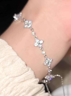 四叶草银手链轻奢小众送女友