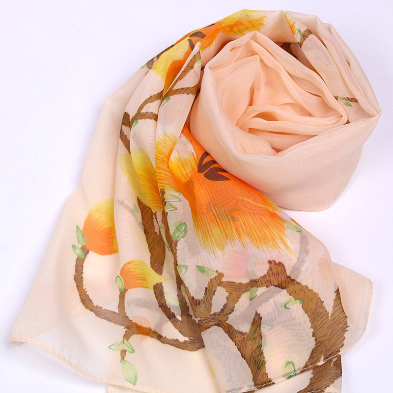 2019春季新款雪纺长丝巾小纱巾女礼品印花丝巾广场舞大妈围巾女小,淘宝优惠券,粉丝福利购,淘宝优惠卷