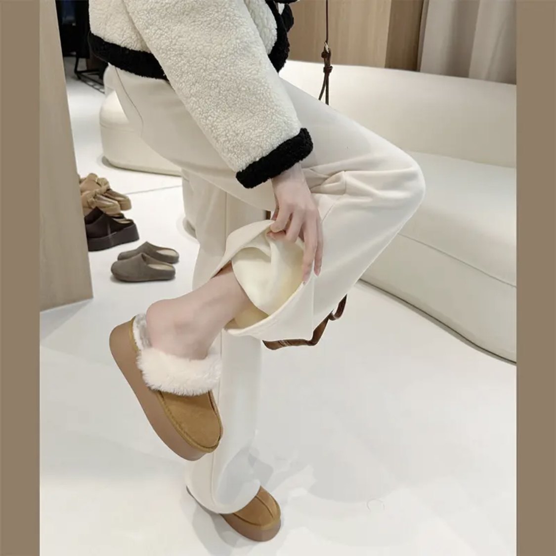 孕妇裤子秋冬季托腹打底裤加绒加厚羊绒阔腿裤软软糯糯垂感休闲裤,淘宝优惠券,粉丝福利购,淘宝优惠卷