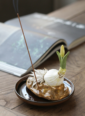 水仙花手工室内禅意茶桌摆件香插