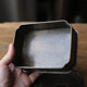 Antique tin tea tray small rectangular contracted copper edge Jianshui