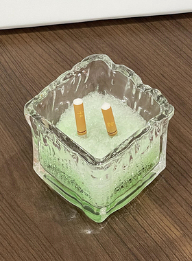 复古异形玻璃大容量烟灰缸