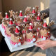 Internet celebrity popular Christmas antler biscuit cake decoration cartoon elk ornaments cocoa flavor dessert baking commercial