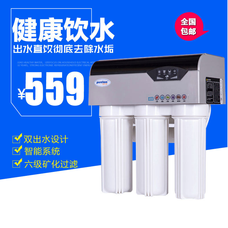 普爾康新款LED罩式六級RO反滲透家用純水機/自來水直飲淨水過濾器